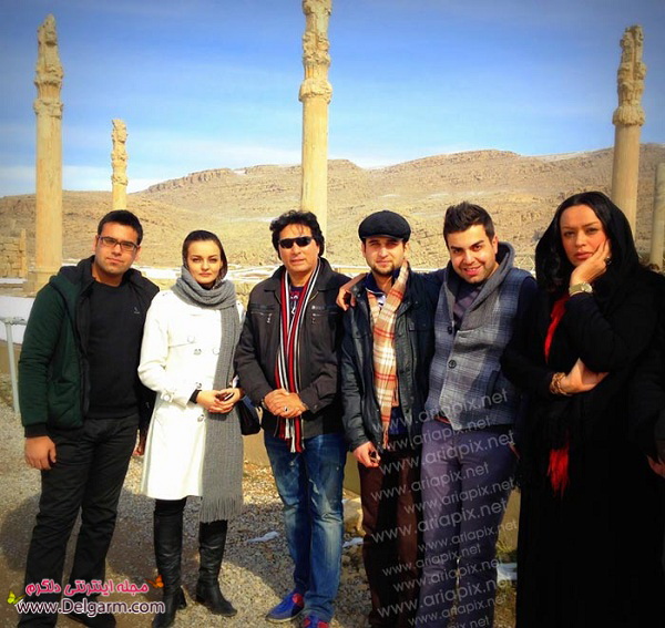 جمعی از بازیگران سریال آوای باران در تخت جمشید شیراز+عکس