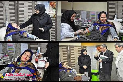 عکس مهناز افشار درحال اهدای خون