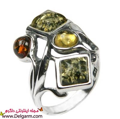 مدل انگشتر دخترانه و کهربایی زیبا
