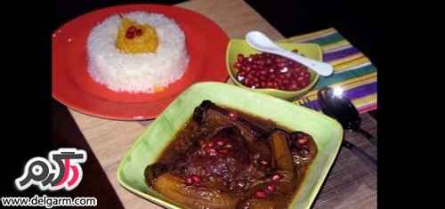 تهیه مسمای انار و خورش انار و بادمجان