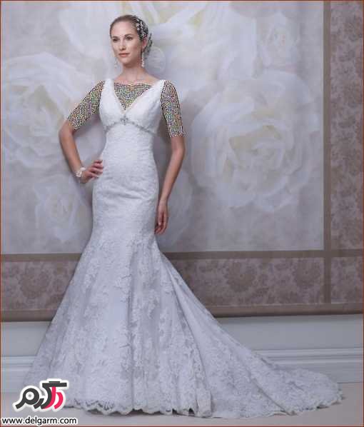 مدل لباس عروس بلند طرح ایتالیا