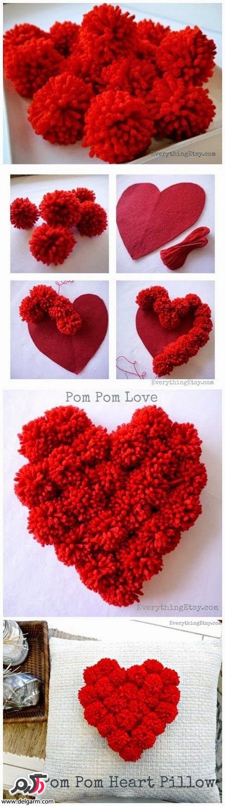 آموزش تزیین کوسن ساده با pom pom آموزش تزیین کوسن ساده با pom pom
