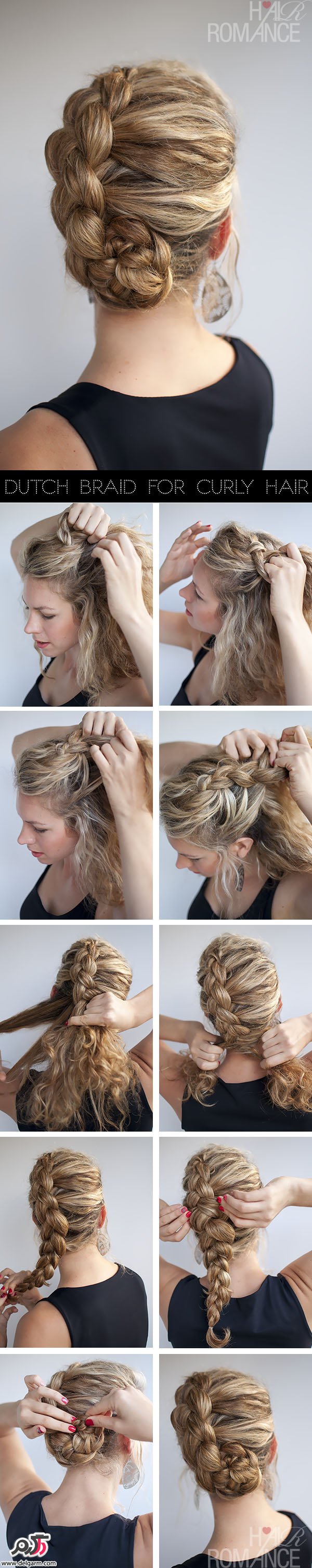 آموزش آرایش موی زنانه بسته به همراه بافت مو