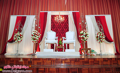 عکس هایی از تزئین جایگاه عروس وداماد