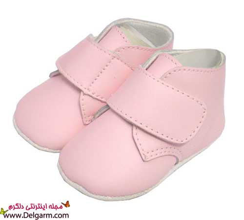 کفش بچه گانه صورتی چرم