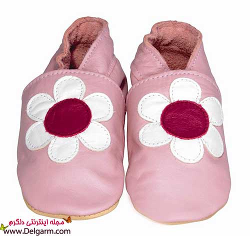 کفش بچه گانه صورتی چرم