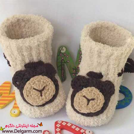 مدل کفش بافتنی بسیار زیبا کودکانه