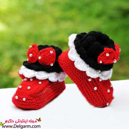 مدل کفش بافتنی بسیار زیبا کودکانه