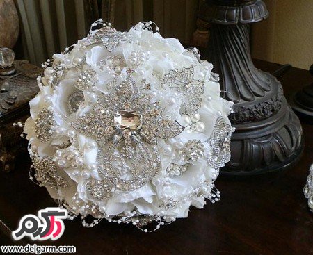 مدل دسته گل عروس جدید با گل سفید