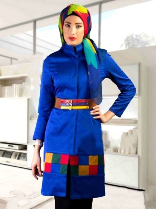 مدل مانتو کمربند دار جدید و شیک