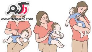 بغل کردن، مراقبت از کودک،آروغ زدن نوزاد، خواباندن کودک، پوشک عوض کردن، شیر دادن نوزاد