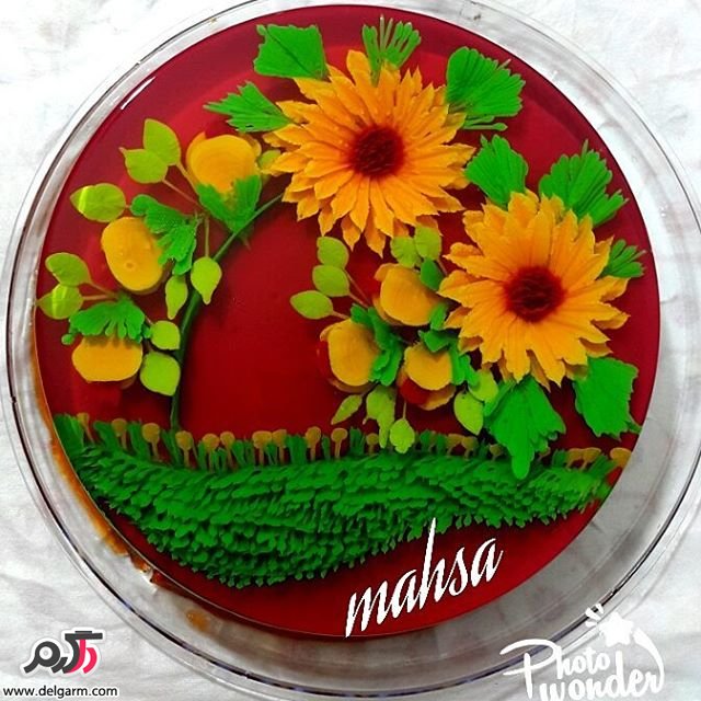 طرح های زیبا از گل روی ژله طرح های زیبا از گل روی ژله