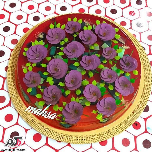 طرح های زیبا از گل روی ژله طرح های زیبا از گل روی ژله