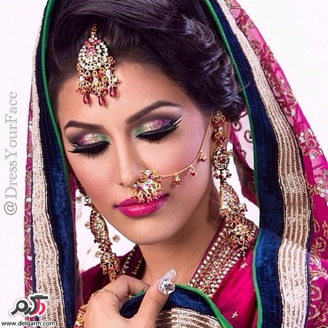 مدل آرایش و میکاپ عروس هندی