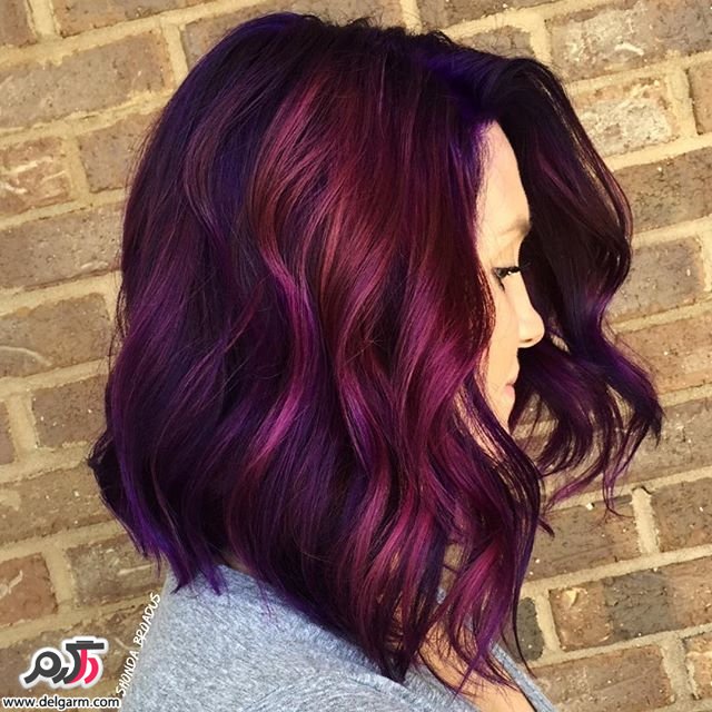 Violet and combination hair