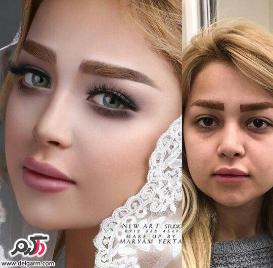 عکس عروس قبل و بعد از آرایش