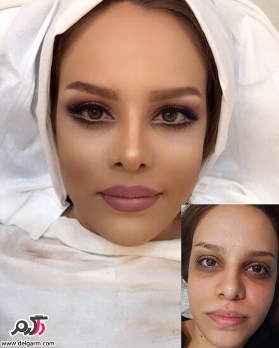عکس عروس قبل و بعد از آرایش