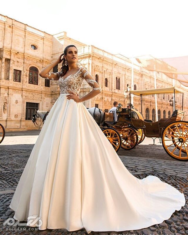 جدیدترین مدل های لباس عروس آستین دار + تصاویر