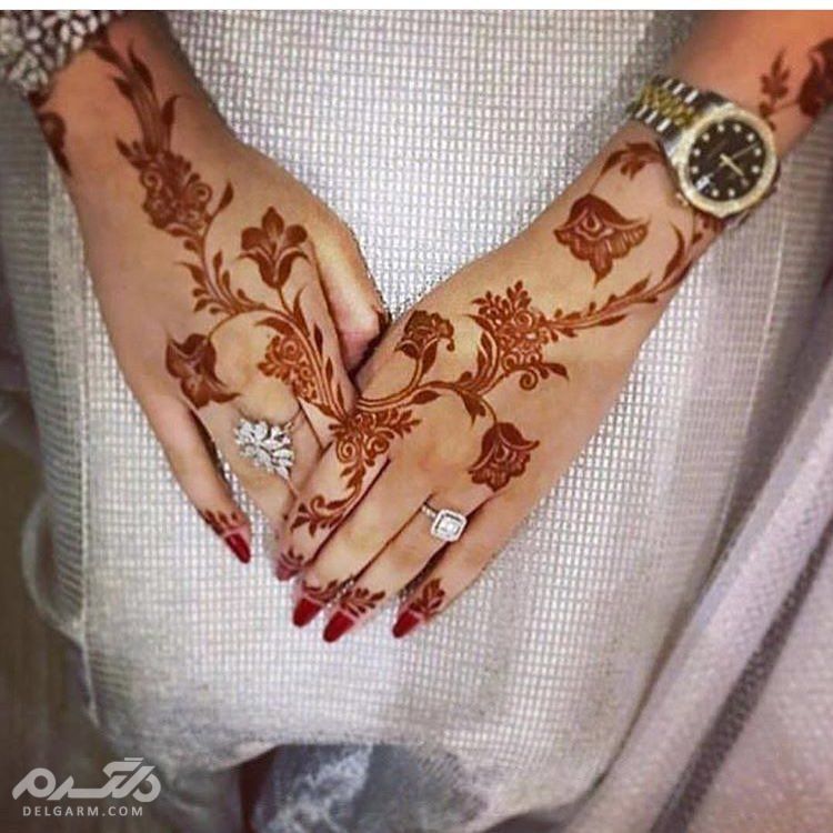 طرح حنا روی دست / شیک ترین مدل های طراحی دست با حنا