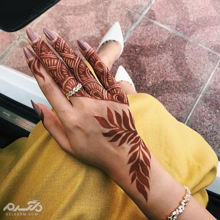 طرح حنا روی دست / شیک ترین مدل های طراحی دست با حنا