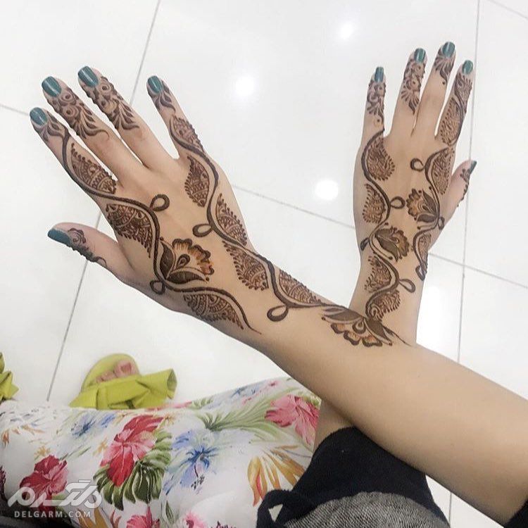 طرح حنا روی دست / شیک ترین مدل های طراحی دست با حنا