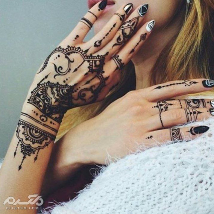 طرح حنا روی دست / شیک ترین مدل های طراحی دست با حنا