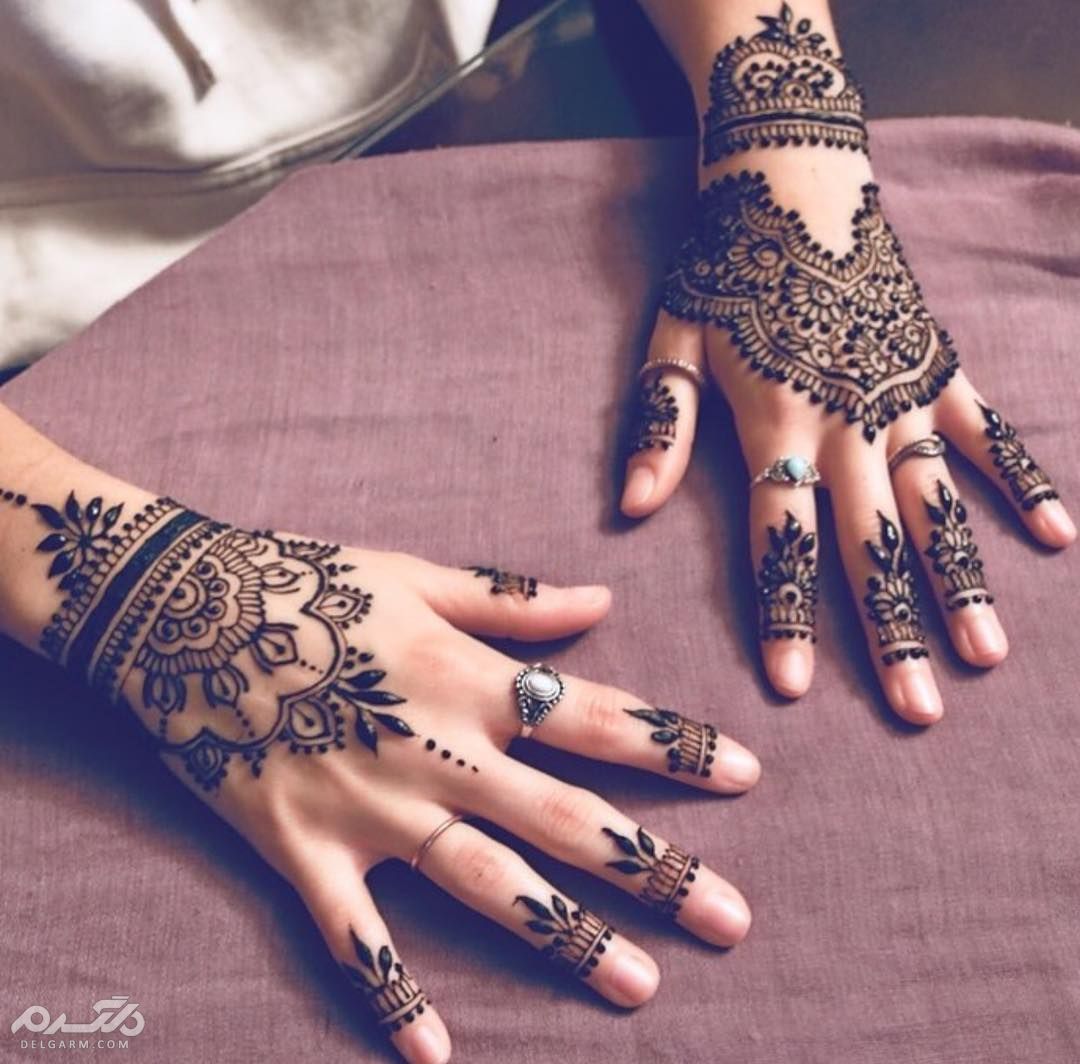 طرح حنا روی دست / شیک ترین مدل های طراحی دست با حنا