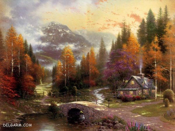 تصاویری دیدنی از نقاشی های زیبای رنگ روغن گل ها و طبیعت زیبا