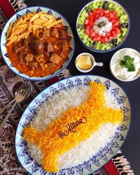 تزیین غذا قیمه