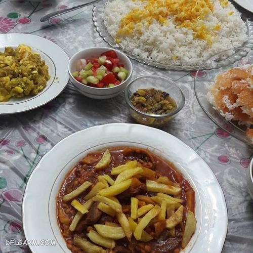 تزیین غذا قیمه
