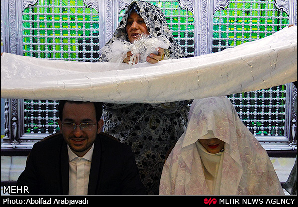 مراسم عقد زوج های جوان در آستان حضرت عبدالعظیم (ع)