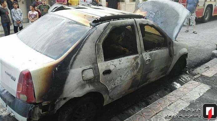 آتش گرفتن ناگهانی خودروی L90 + تصاویر