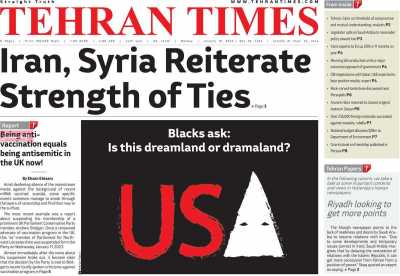 روزنامه Tehran Times - دوشنبه, ۲۶ دی ۱۴۰۱
