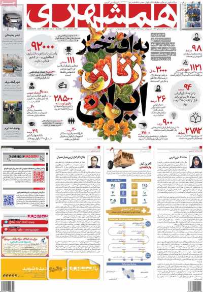 روزنامه همشهری - پنجشنبه, ۲۲ دی ۱۴۰۱