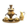 قیمت سرویس سماور 6 پارچه برنجی مدل قلم کاری کد 1257