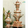قیمت سماور برنجی 6 لیتری ابکاری دو رنگ مسی و نقره