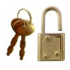 قیمت قفل و کلید آنتیک طلایی طول 33 میلی‌متر