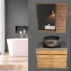 قیمت روشویی کابینتی آنتیک چوب با سنگ طبیعی مشکی...