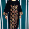 قیمت مانتو مخمل سوزن دوزی شده پارچه هندی تک رنگ...