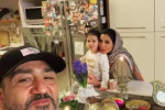 ویدیو تبریک سال نو مهران غفوریان به همراه همسر و دخترش