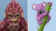 این هنرمند از گلبرگ ها و مواد دیگر باغش برای ساختن مجسمه های حیوانات استفاده می کند !