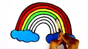 نقاشی رنگین کمان برای کودکان