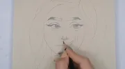 آموزش نقاشی سیاه قلم دخترانه