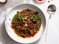 خوراک بادمجان و عدس، خوشمزه و مغذی