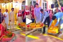 عروسی فوق لاکچری در دبی / داماد اندازه وزن عروس شمش طلا هدیه داد