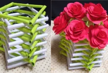 ایده ساخت گلدان پر گل کاغذی برای تزیین دکور اتاقت !
