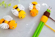 ایده ساخت زنبور عسل فوق العاده آسان با نخ / از دو تا مداد کمک بگیرید