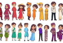لباس های ملی زوج های کشور های جنوب شرقی آسیا را به سبک کارتونی ببینید!