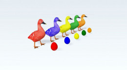 یادگیری رنگها با انیمیشن اردکها برای کودکان دو سال