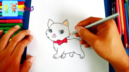 آموزش نقاشی به کودکان | کشیدن گربه ملوس